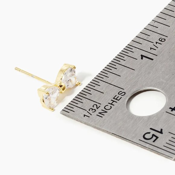 Pink Lemonade Jewelry Jewelry 8k Gold Cubic Zirconia Ribbon Stud